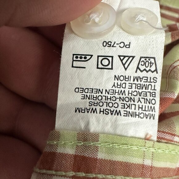 Izod Jeans Mens Plaid Short Sleeve Shirt Size Medium Cotton Made In India - Picture 7 of 7